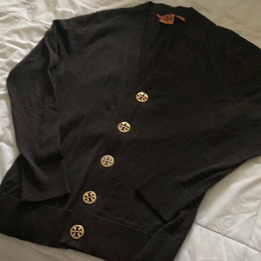 Tory Burch brown merino wool cardigan